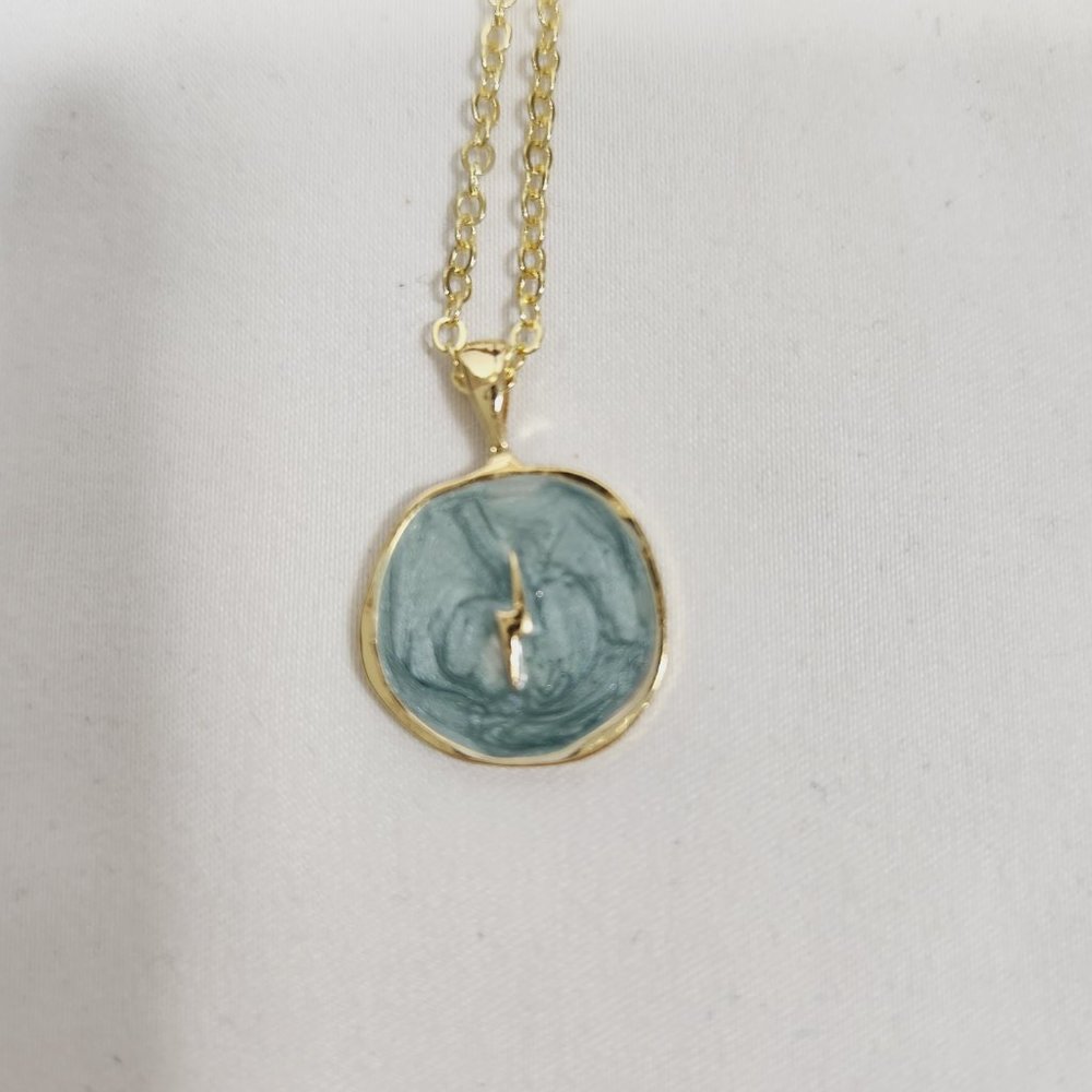 Minimalist plated coin necklace moon stars new